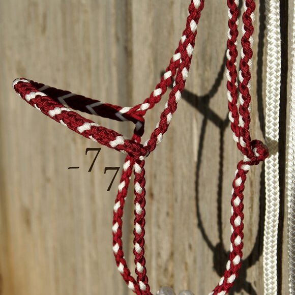Handmade Braided Paracord Horse Loping Halter Hackamore - Yacht Rope Split Reins - Picture 3 of 9